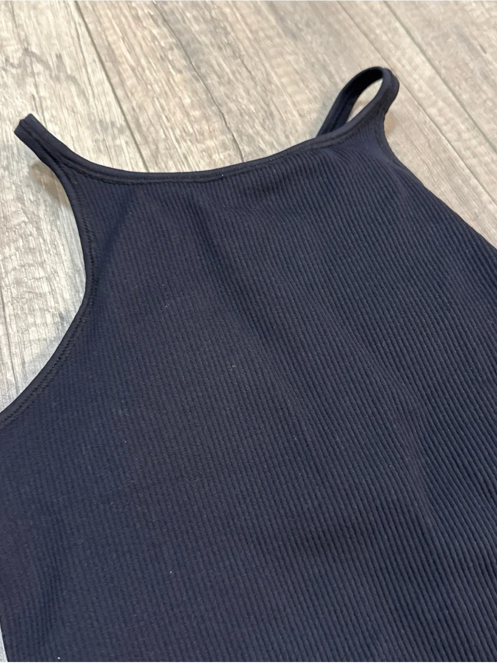 LSKD Black Ribbed High-Neck Tank Top - Picture 2 of 5